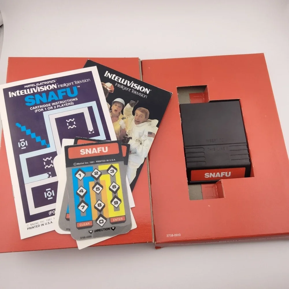Sea Battle & Snafu (Mattel Intellivision, 1980) w/Manual,‎ Overlays
